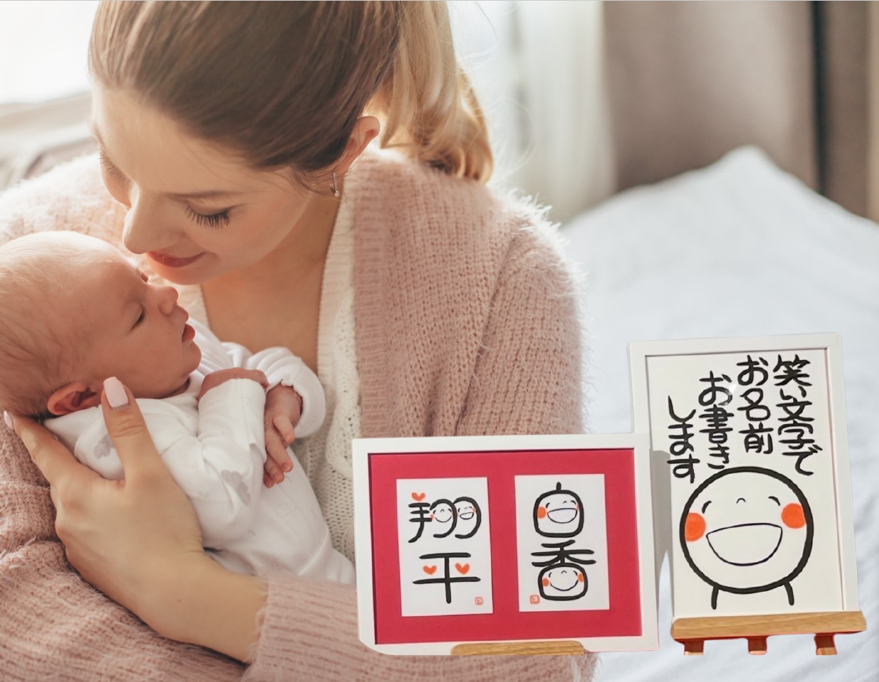 赤ちゃんとママの為のベビーマッサージ＆“笑い文字”でお子さまの名前を残そう